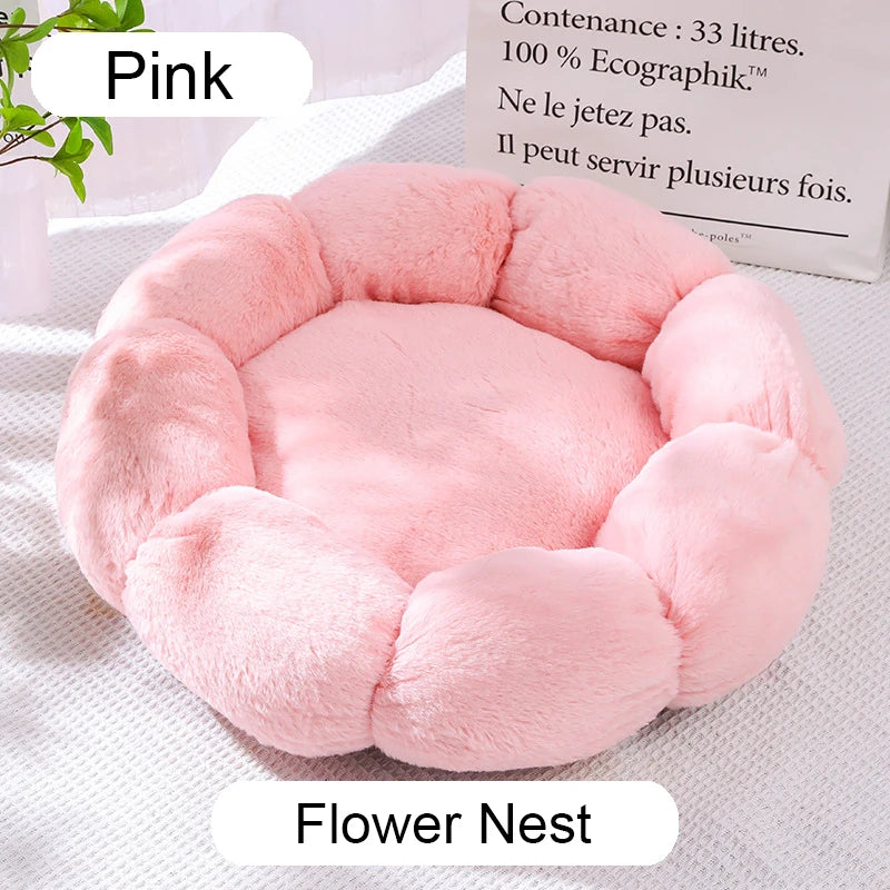 Pink flower-shaped nest on a light background