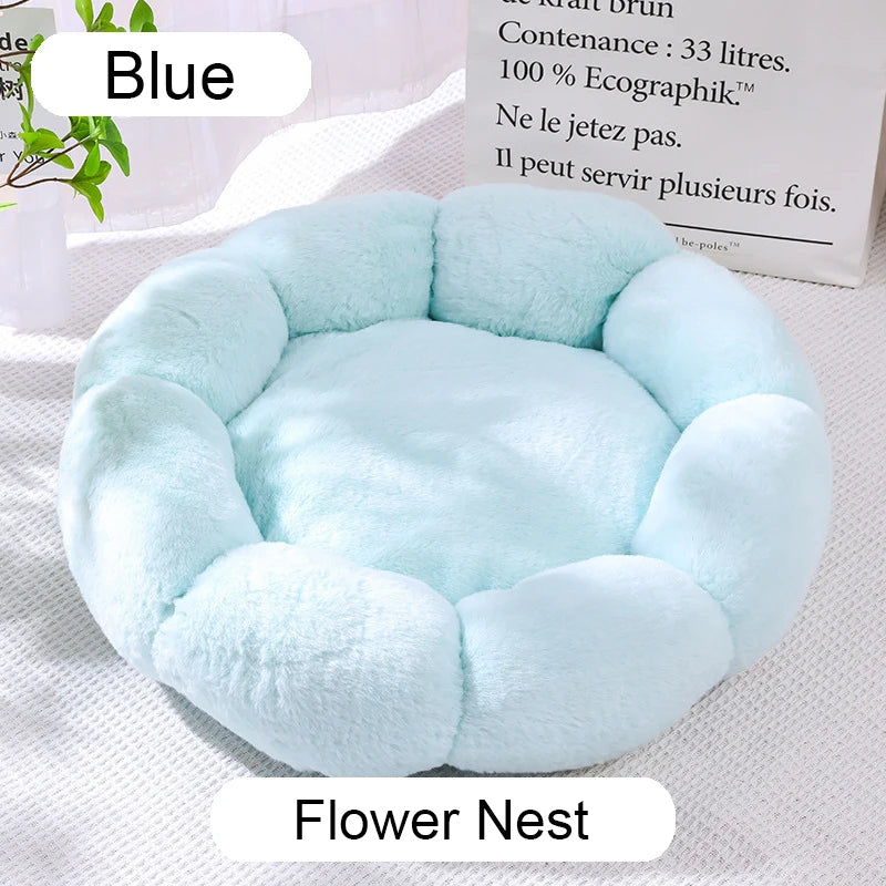 Blue flower-shaped nest on a light background