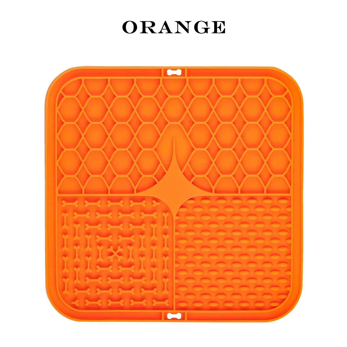Orange silicone mat with textured surface on a white background