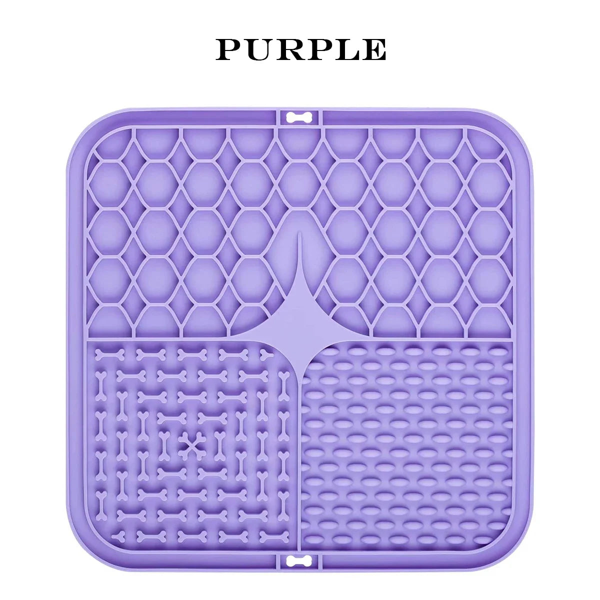 Purple silicone mat with textured design on a white background
