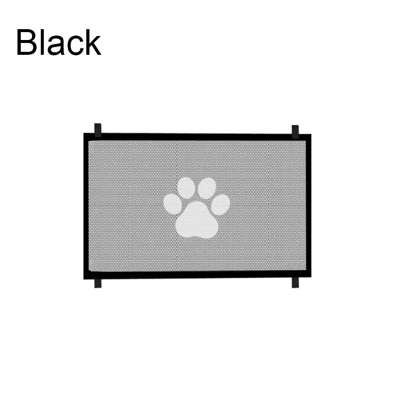 Black radiator with a white paw print design on a white background