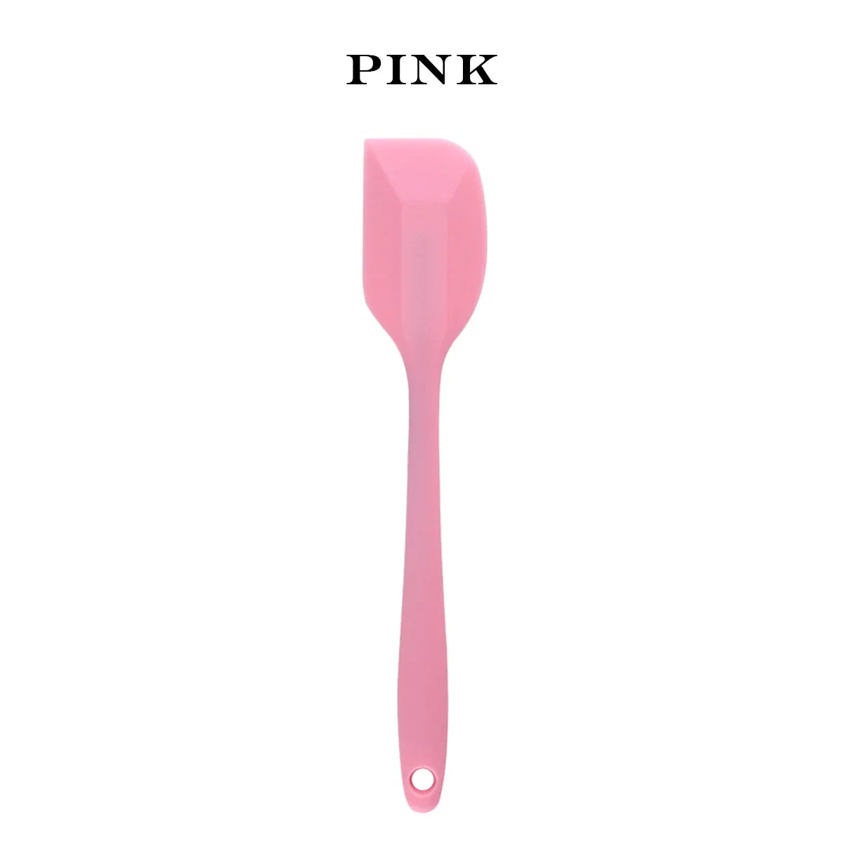Pink spatula on a white background with the word 'PINK' above it.