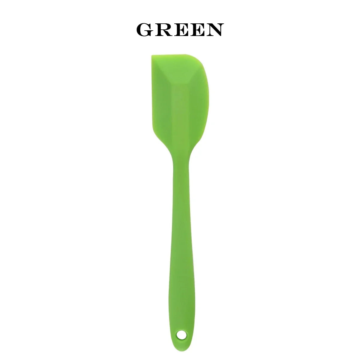 Green spatula on a white background with 'GREEN' text above it.