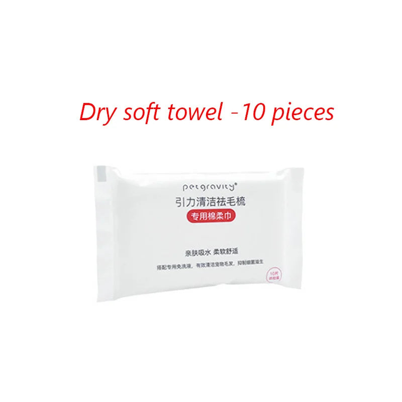 Pack of dry soft towels with 10 pieces on a white background