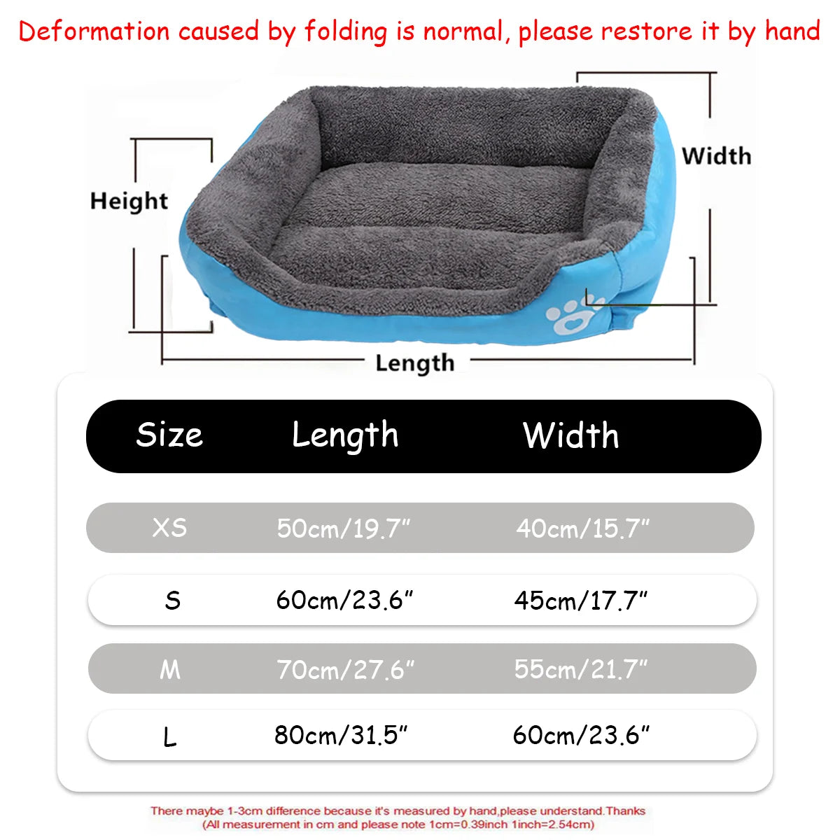 Square Winter Pet Bed