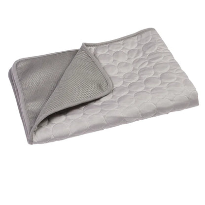 Gray Cooling Dog Mat & Pad with a pattern on a white background