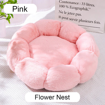 Pink flower-shaped nest on a light background
