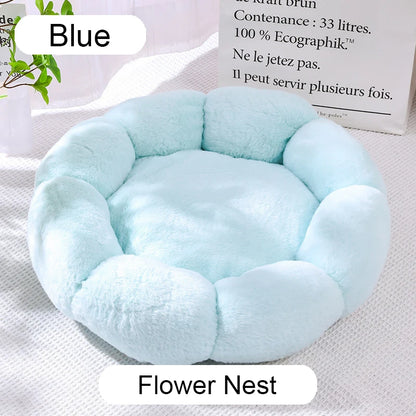 Blue flower-shaped nest on a light background