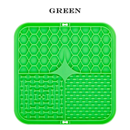 Green silicone mat with textured design on a white background