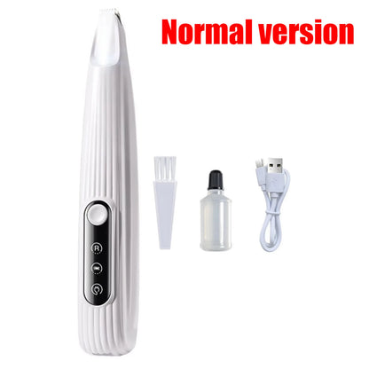 White Dog Paw Trimmer with accessories on a white background, labeled 'Normal version'.