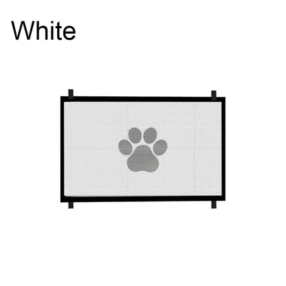 White screen with a paw print design on a white background