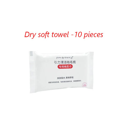 Pack of dry soft towels with 10 pieces on a white background